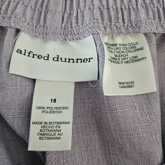 Alfred Dunner Elastic Waist Purple 16 Proportioned Dress Pants - Picture 4 of 7